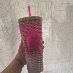Starbucks link and white o bee studded straw cup holiday BNWOT